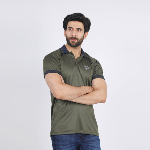 Men's Half Sleeves Polo T-Shirt - Green