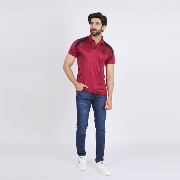 Men's Half Sleeves Polo T-Shirt - Maroon