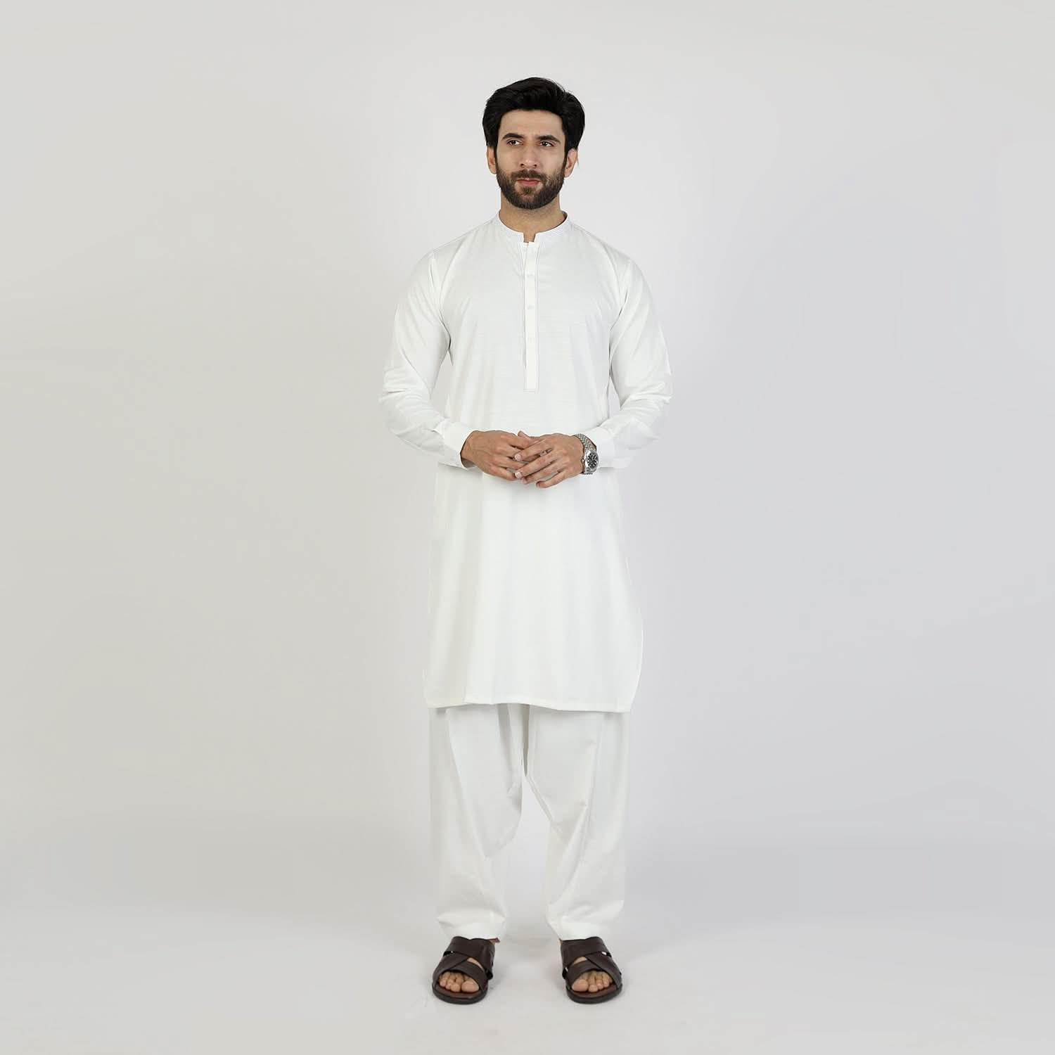 Eminent Men's Kurta Pajama Fancy Suit - White, Men's Shalwar Kameez, Eminent, Chase Value