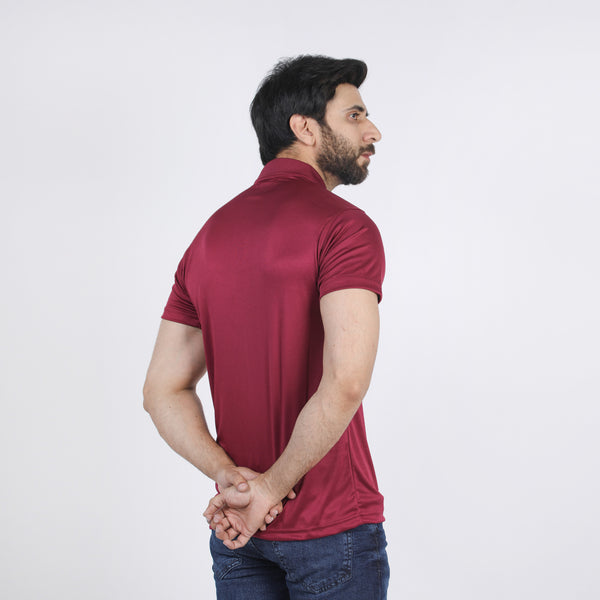 Men's Half Sleeves Polo T-Shirt - Maroon
