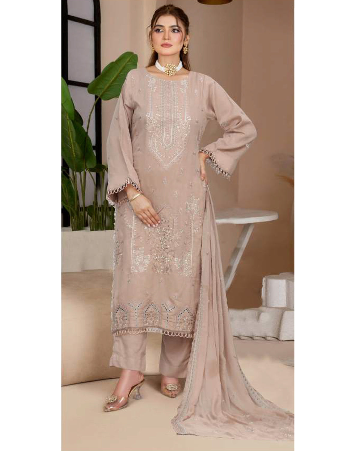Noor Jahan Maha Noor Karandi Luxury Embroidered Suit with Dupatta - 5, Women, 3Pcs Shalwar Suit, Chase Value, Chase Value