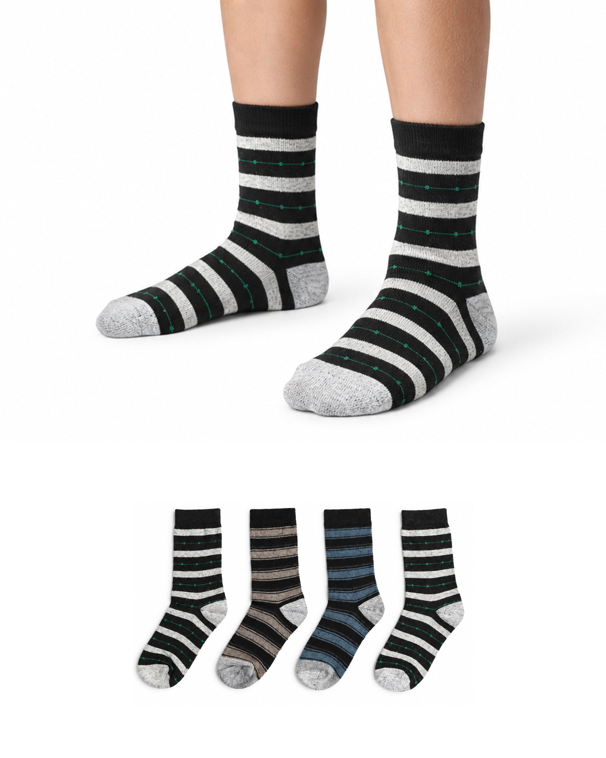 Valuables Boys Printed Lycra Socks - 4 Pc