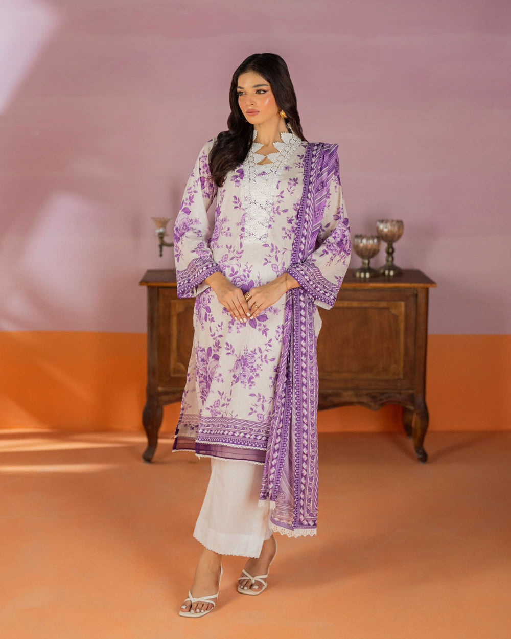 Salina Women’s 3PC Printed Suit-5, Women, 3Pcs Shalwar Suit, Chase Value, Chase Value