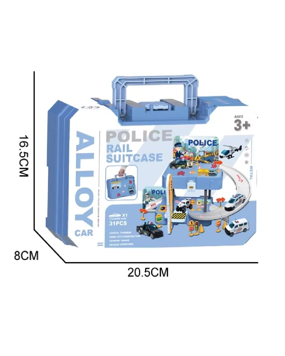 Police Parking Lot 31 Pcs with Die Cast Vehicle