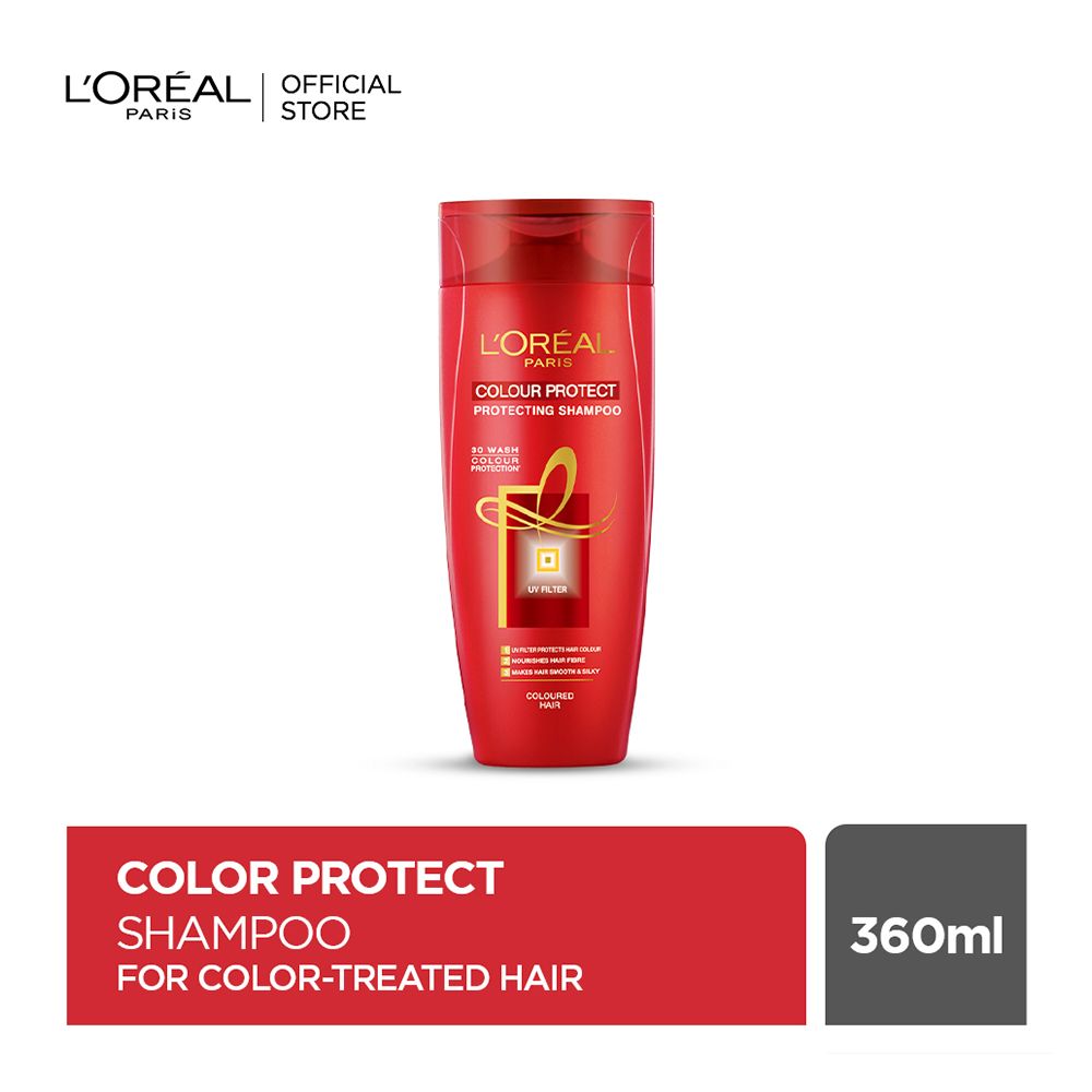 L'Oreal Paris Colour Protect Protecting Shampoo, For Coloured Hair, 360ml, Shampoo & Conditioner, Loreal, Chase Value
