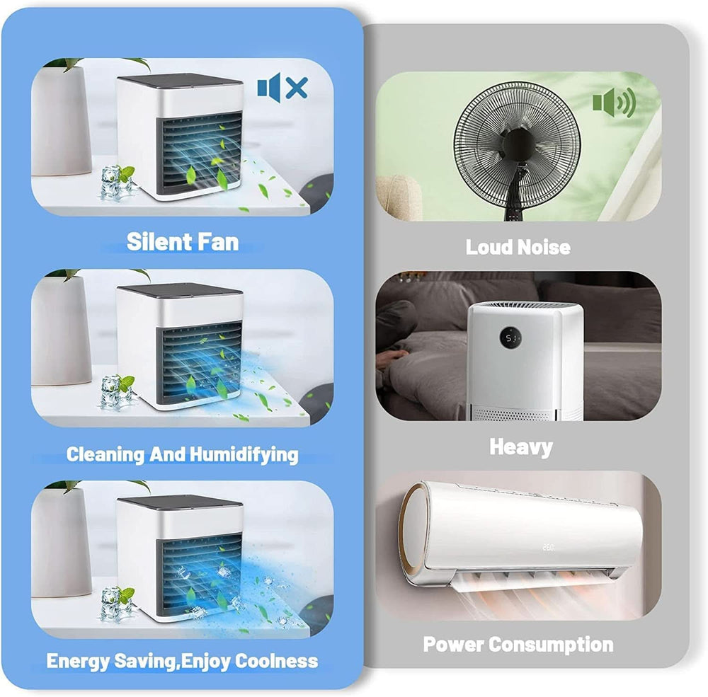 Mini Air Pure Chill 2.0 Evaporative Air Cooler - Grey, Rechargeable Fan, Chase Value, Chase Value