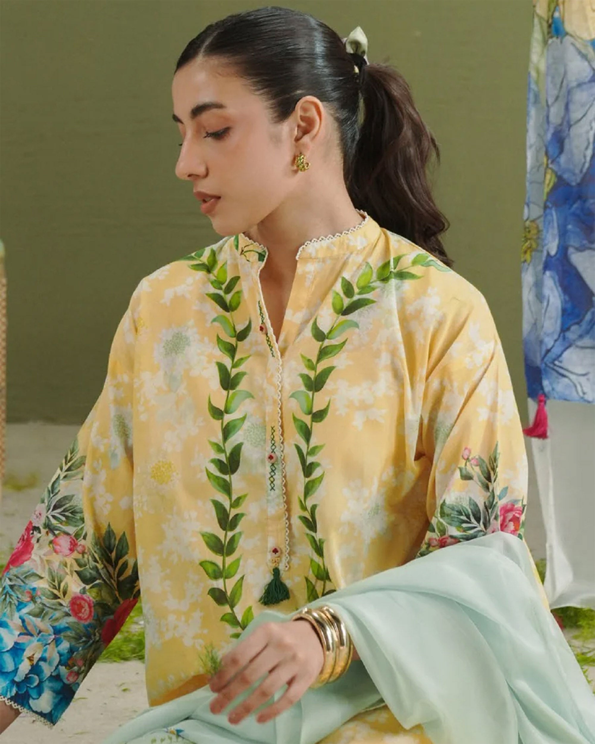 Women's Printed Suit 3-Pc - Inspired by Zara Shah Jahan - 9