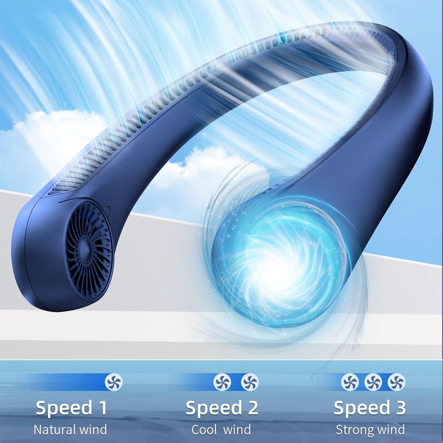 Portable Cooling Neck Fan USB Rechargeable Fan Indoor & Outdoor, Rechargeable Fan, Chase Value, Chase Value