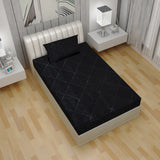 Single Quilted Cotton Waterproof Mattress Protector 42X78" - Black, Mattress Protector, Chase Value, Chase Value