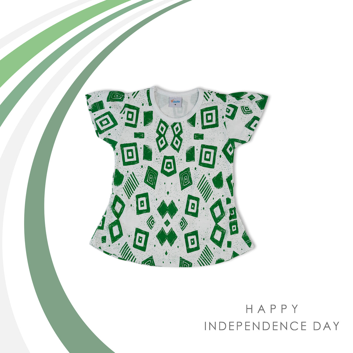 Valuable Girls Half Sleeves T-Shirt - Green White, Girls T-Shirts, Chase Value, Chase Value