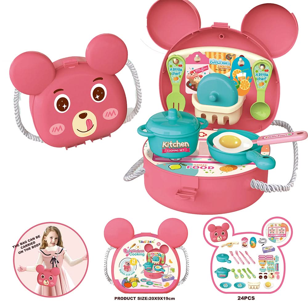 Kitchen Backpack Set 24pcs - Multi Color, Kids Cosmetic & Kitchen Sets, Chase Value, Chase Value