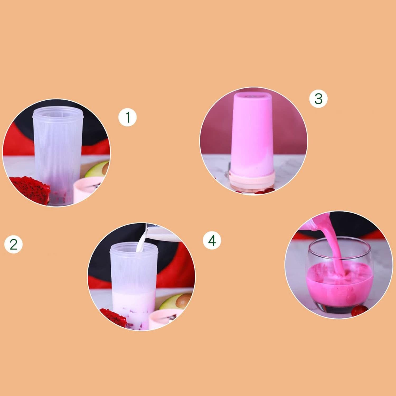 Portable Juicer 300ml - Pink, Juicer Blender & Mixer, Chase Value, Chase Value