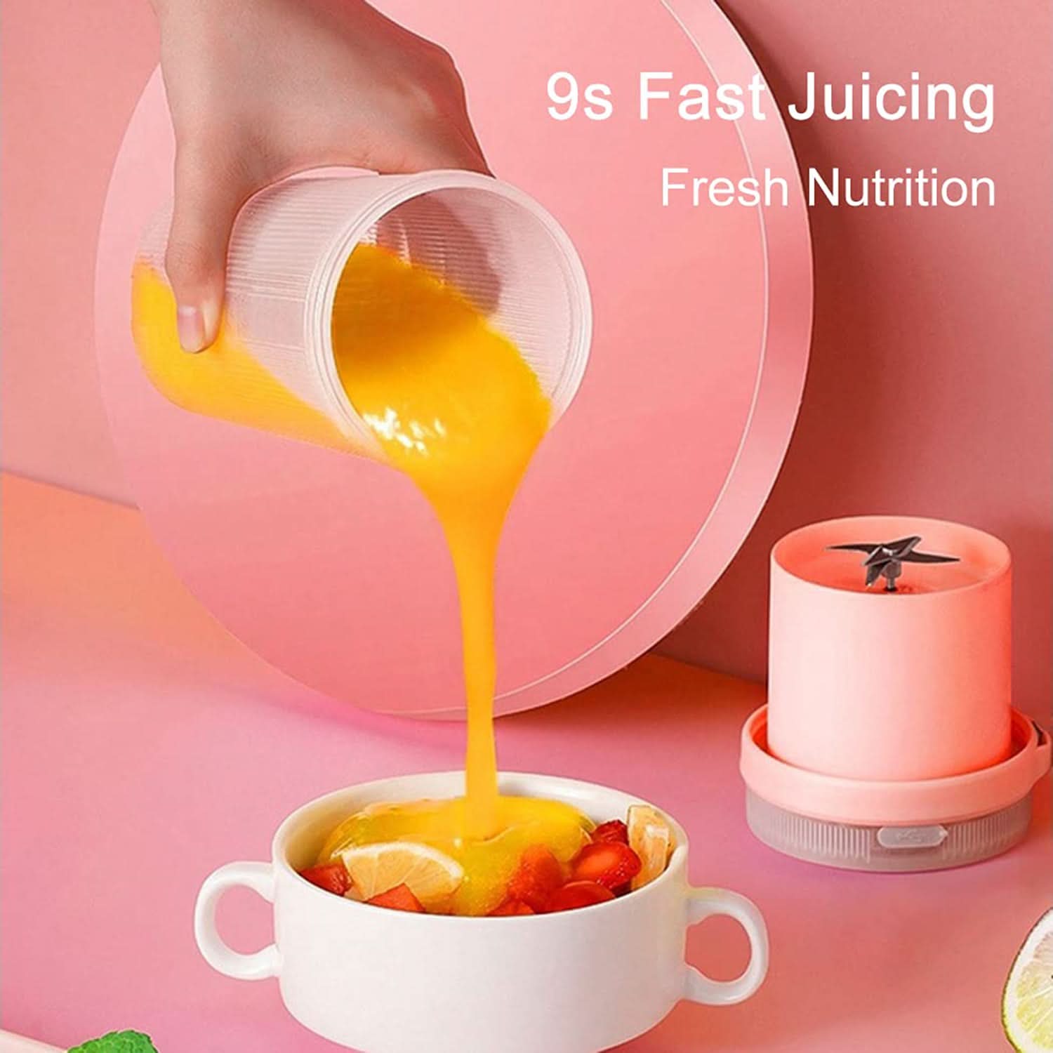 Portable Juicer 300ml - Pink, Juicer Blender & Mixer, Chase Value, Chase Value