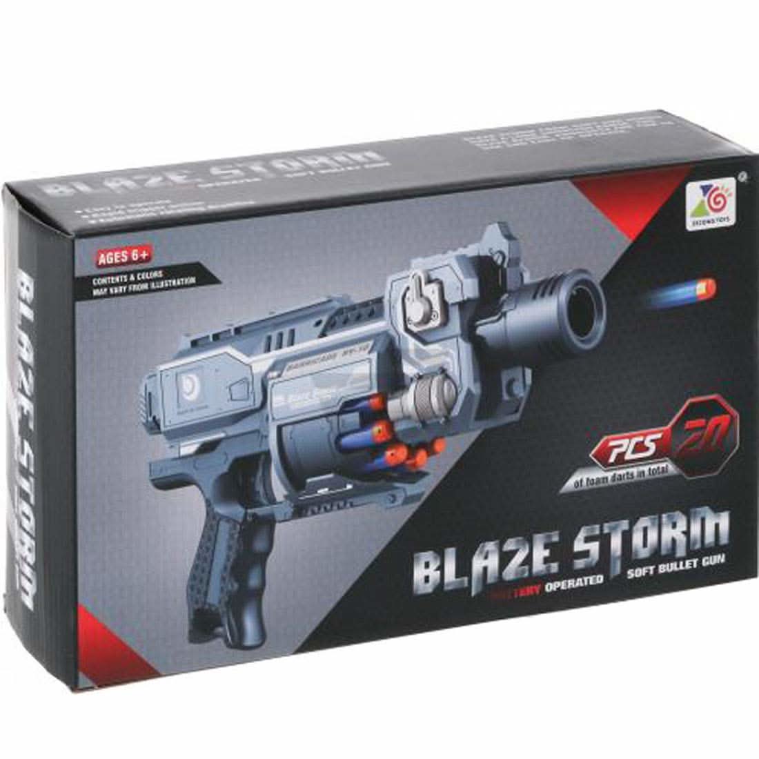 Blaze Soft Gun – Foam Dart Blaster for Kids - Steel Blue, Weapon Toys, Chase Value, Chase Value