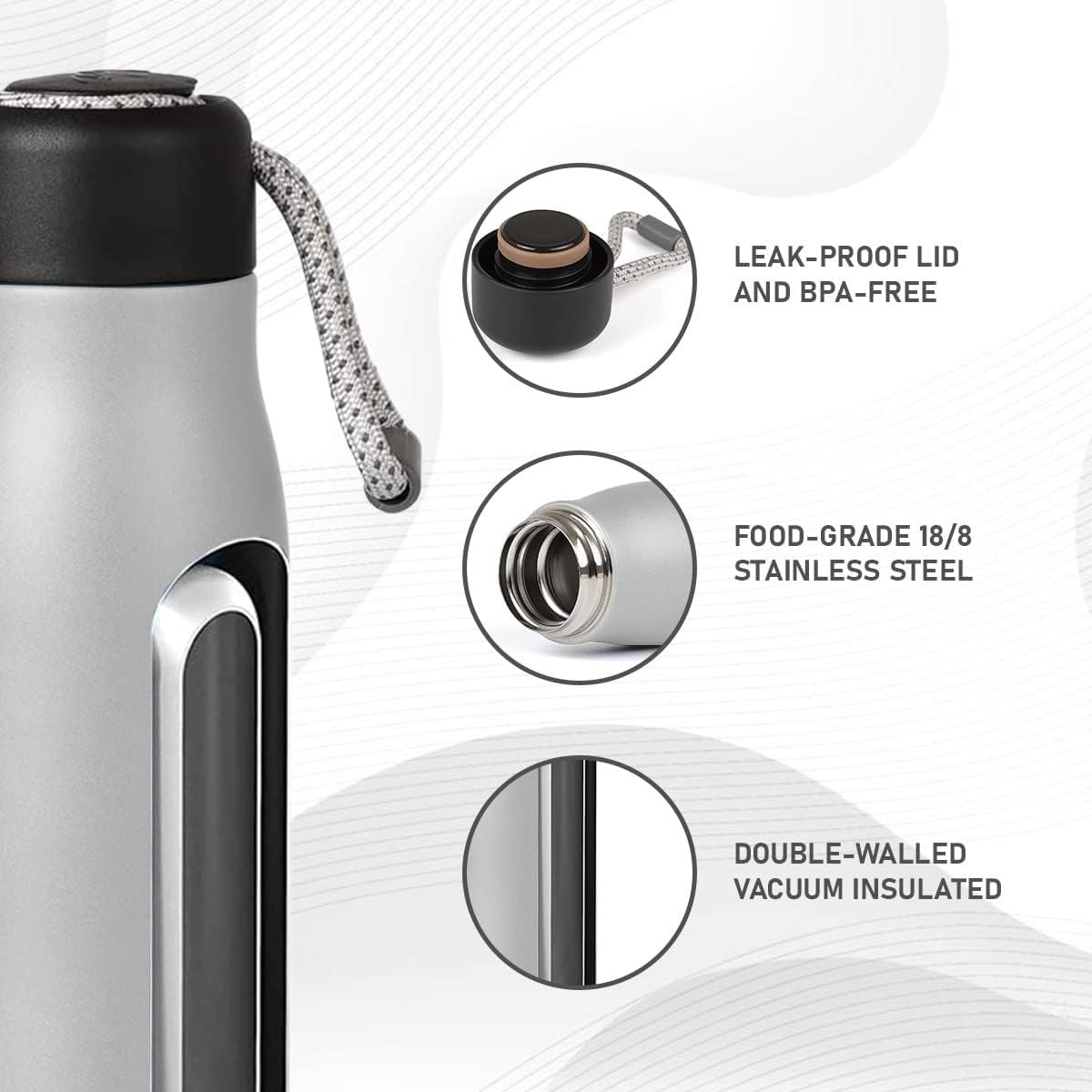 Stainless Steel Thermo Flask - 500ML - Silver, Water Bottle, Chase Value, Chase Value