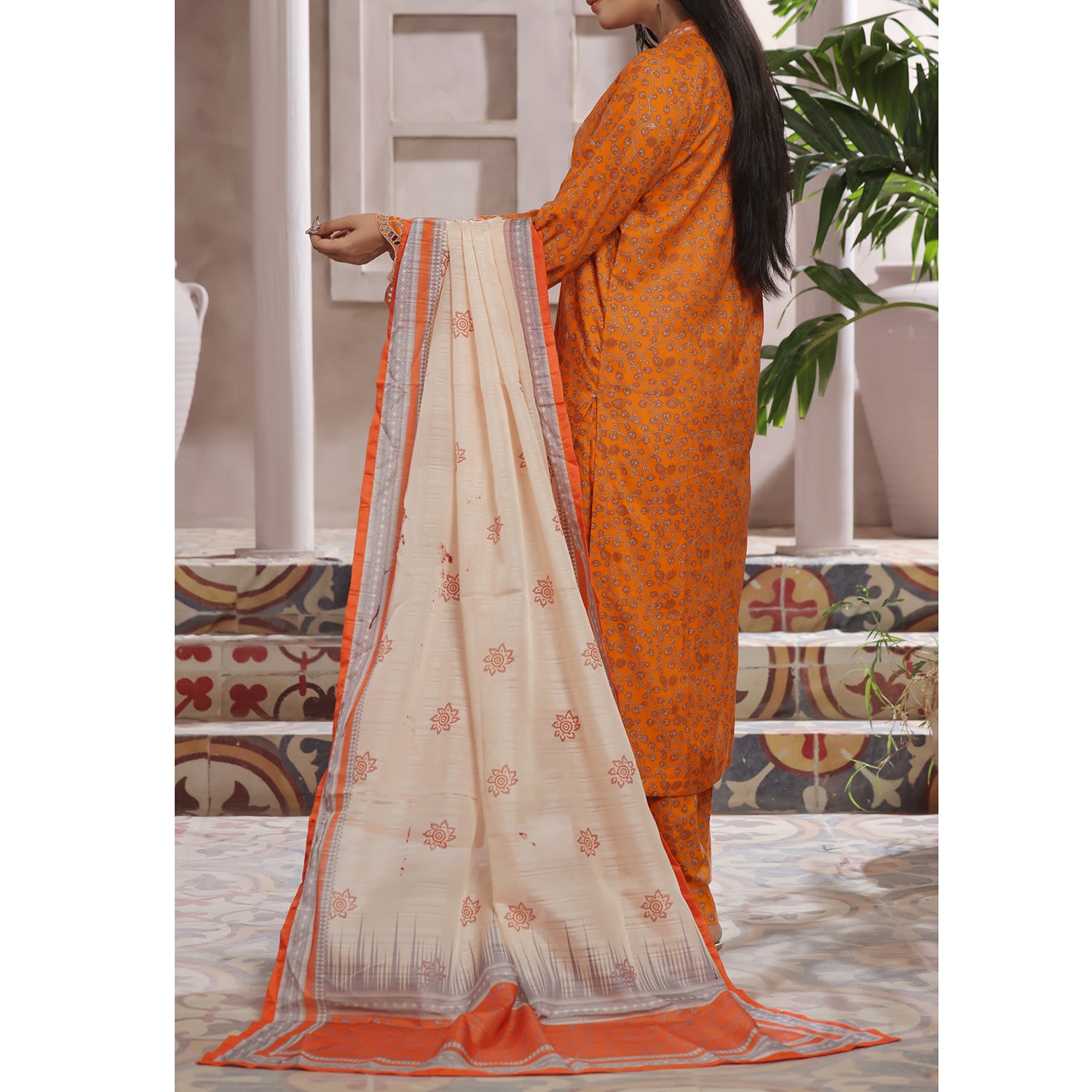 VS AIZA & MOMINA Printed Chikankari Embroidered Unstitched 3Pcs Suit - 185, Women, 3Pcs Shalwar Suit, VS Textile, Chase Value