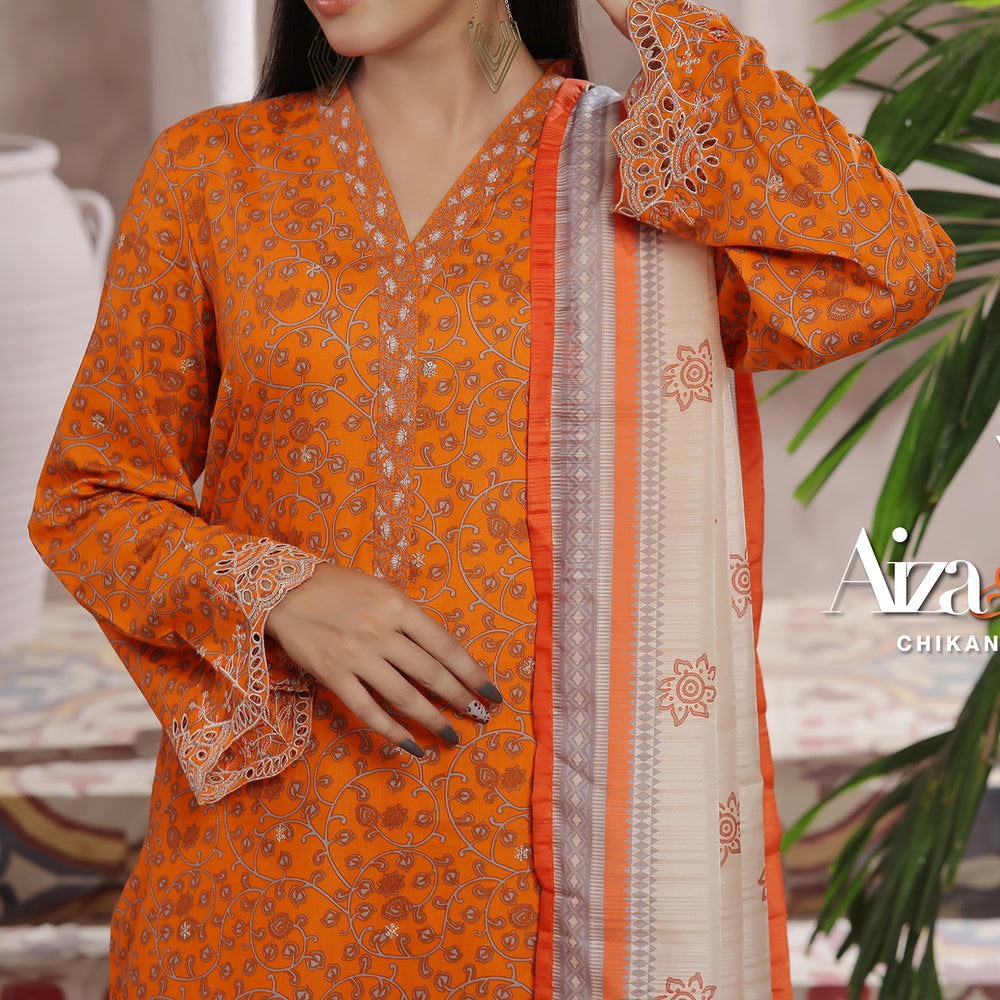 VS AIZA & MOMINA Printed Chikankari Embroidered Unstitched 3Pcs Suit - 185, Women, 3Pcs Shalwar Suit, VS Textile, Chase Value