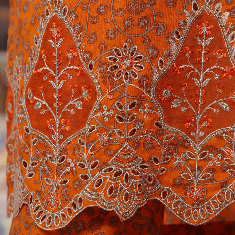 VS AIZA & MOMINA Printed Chikankari Embroidered Unstitched 3Pcs Suit - 185, Women, 3Pcs Shalwar Suit, VS Textile, Chase Value