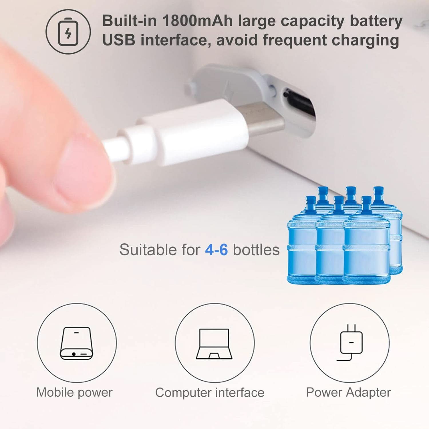 Rechargeable Smart Table Water Dispenser - White, Tiffin Boxes & Bottles, Chase Value, Chase Value