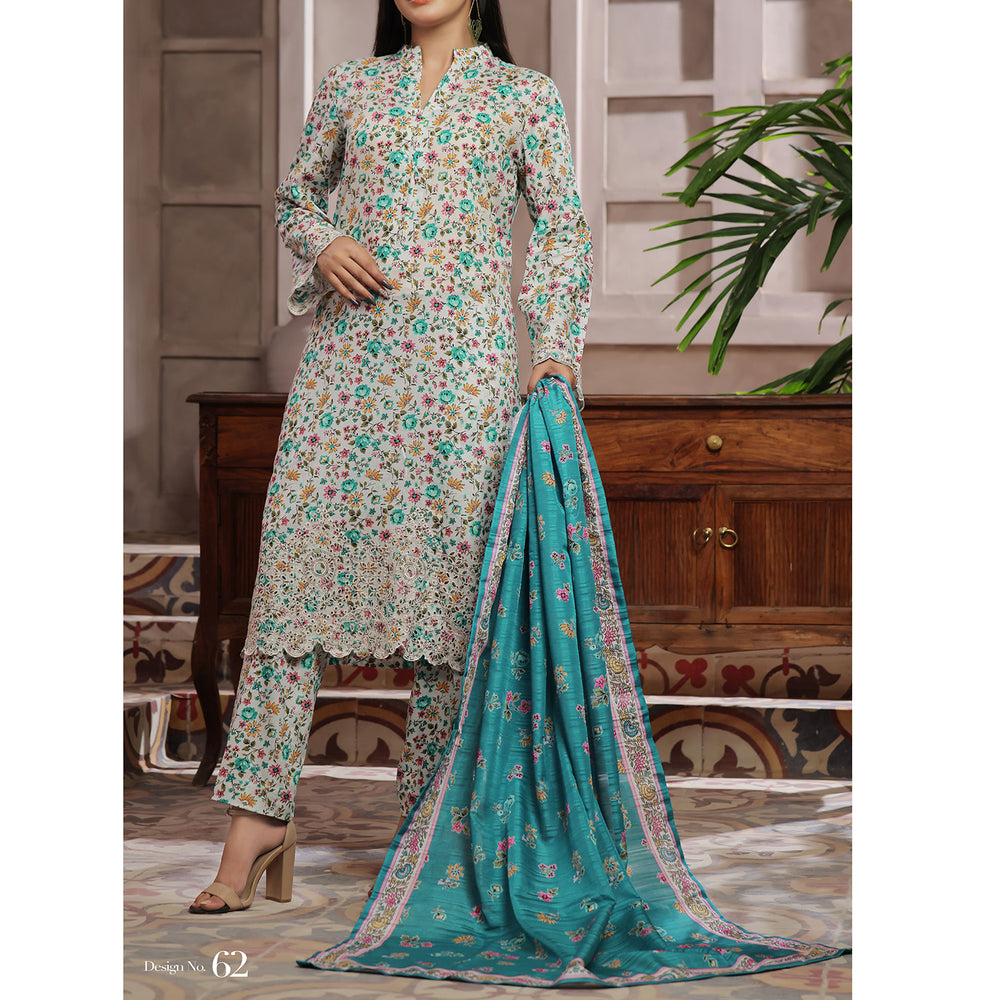VS AIZA & MOMINA Printed Chikankari Embroidered Unstitched 3Pcs Suit - 239, Women, 3Pcs Shalwar Suit, VS Textile, Chase Value