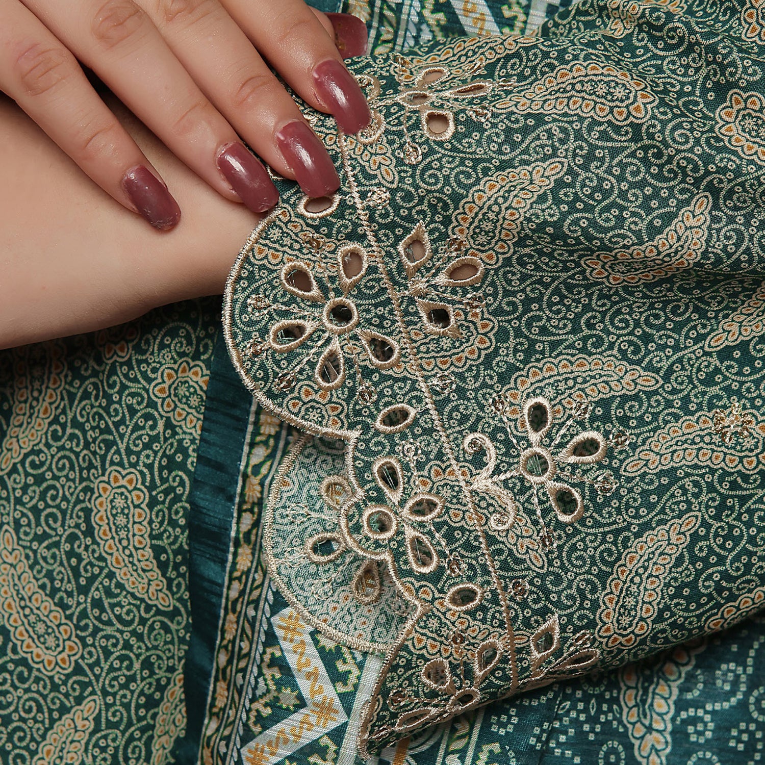 VS AIZA & MOMINA Printed Chikankari Embroidered Unstitched 3Pcs Suit - 279, Women, 3Pcs Shalwar Suit, VS Textile, Chase Value