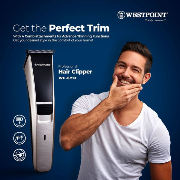 West Point Professional Hair Clipper, 100-240V, WF-6713, Shaver & Trimmers, Westpoint, Chase Value