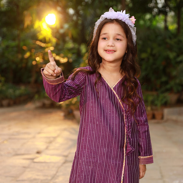 Eminent Girls Printed Stitched Shalwar Suit - Purple, Girls Shalwar Kameez, Eminent, Chase Value
