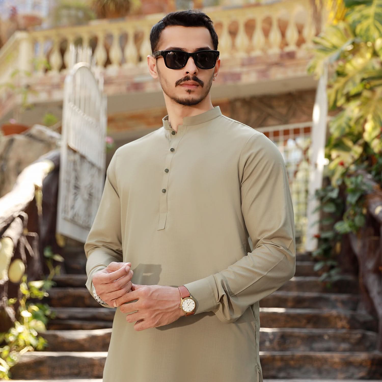 Eminent Men's Trim Fit Plain Shalwar Suits - Khaki, Men's Shalwar Kameez, Eminent, Chase Value