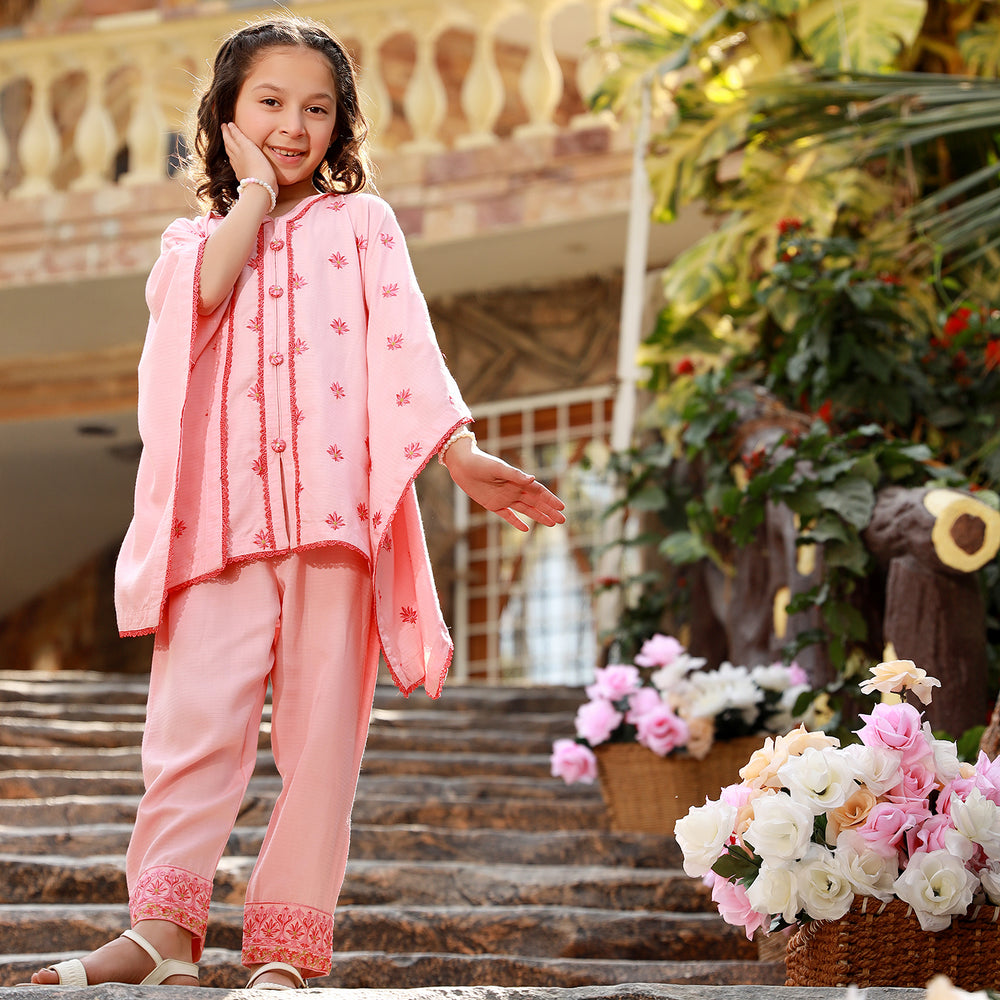 Eminent Girls Embroidered Suit - Pink, Girls Shalwar Kameez, Eminent, Chase Value