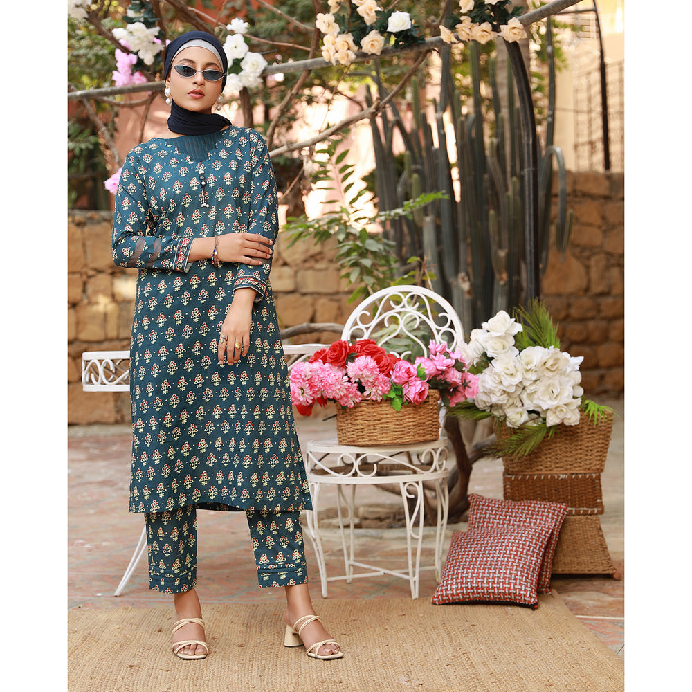 Eminent Women's Printed 02 PCS Suit - Blue, Women Shalwar Suits, Eminent, Chase Value