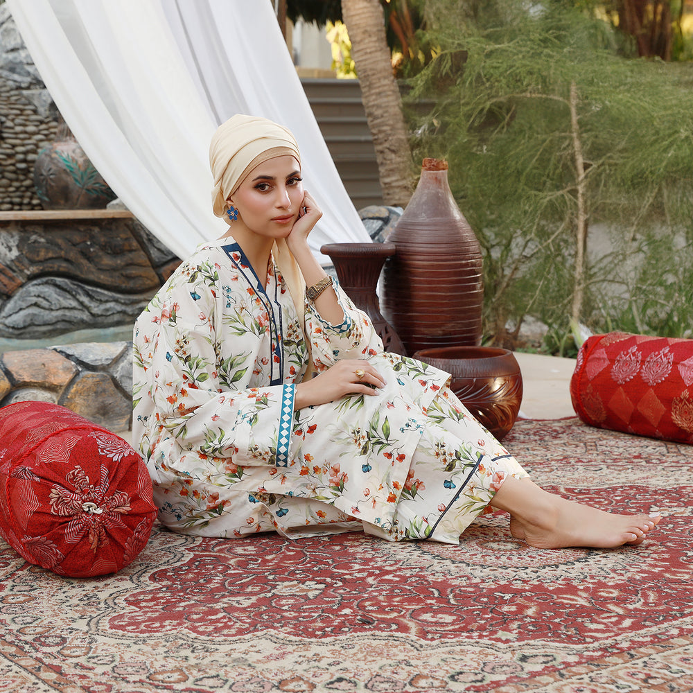 Eminent Women's Printed 02 Pcs Suit - White, Women Shalwar Suits, Eminent, Chase Value