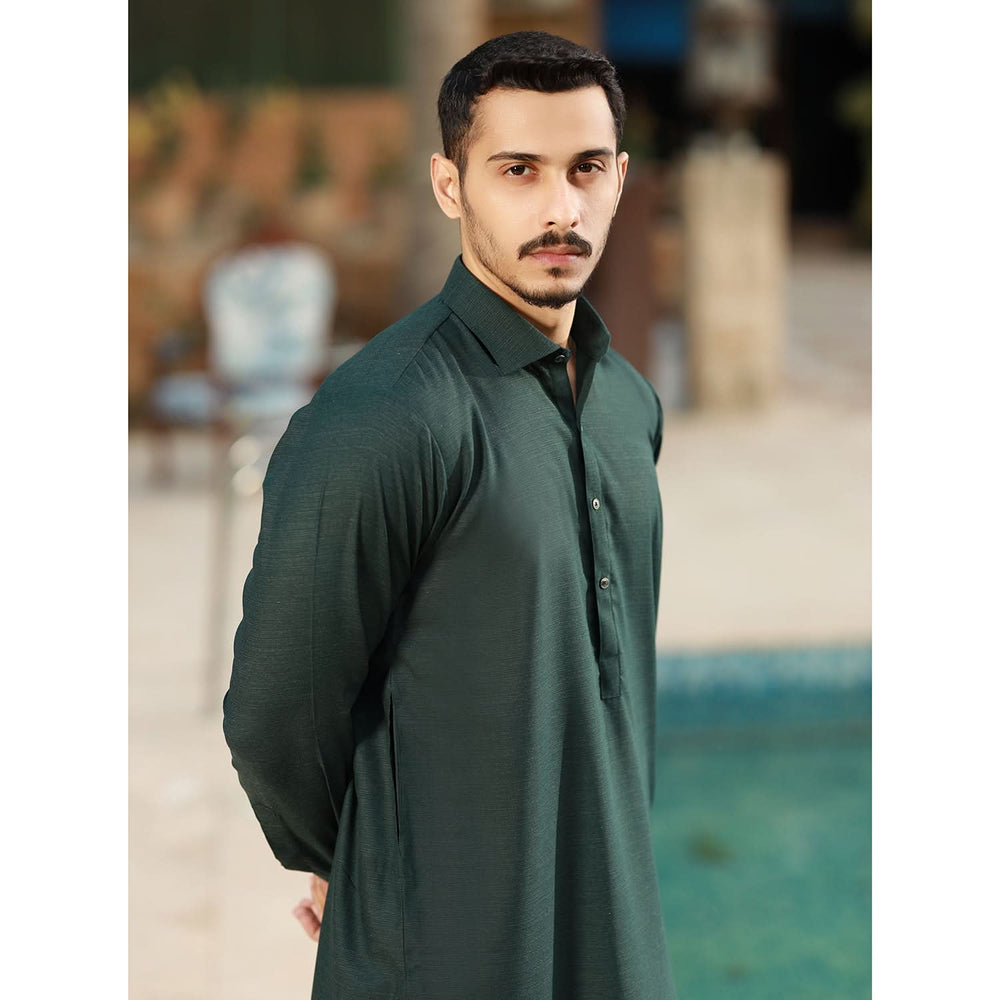 Eminent Men's Trim Fit Plain Shalwar Suits - Green, Men's Shalwar Kameez, Eminent, Chase Value