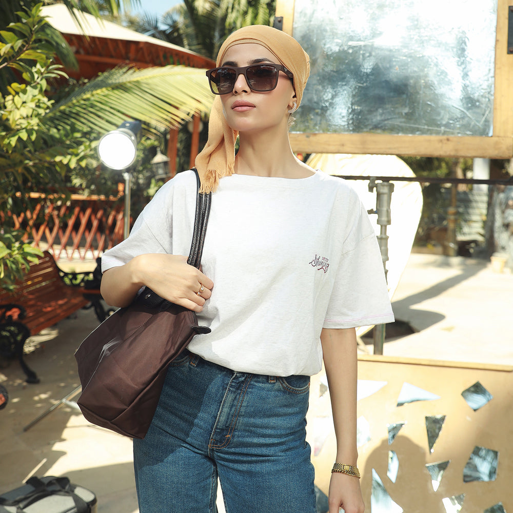 Eminent Women's Half Sleeves T-Shirt - Oatmeal, Women T-Shirts & Tops, Eminent, Chase Value