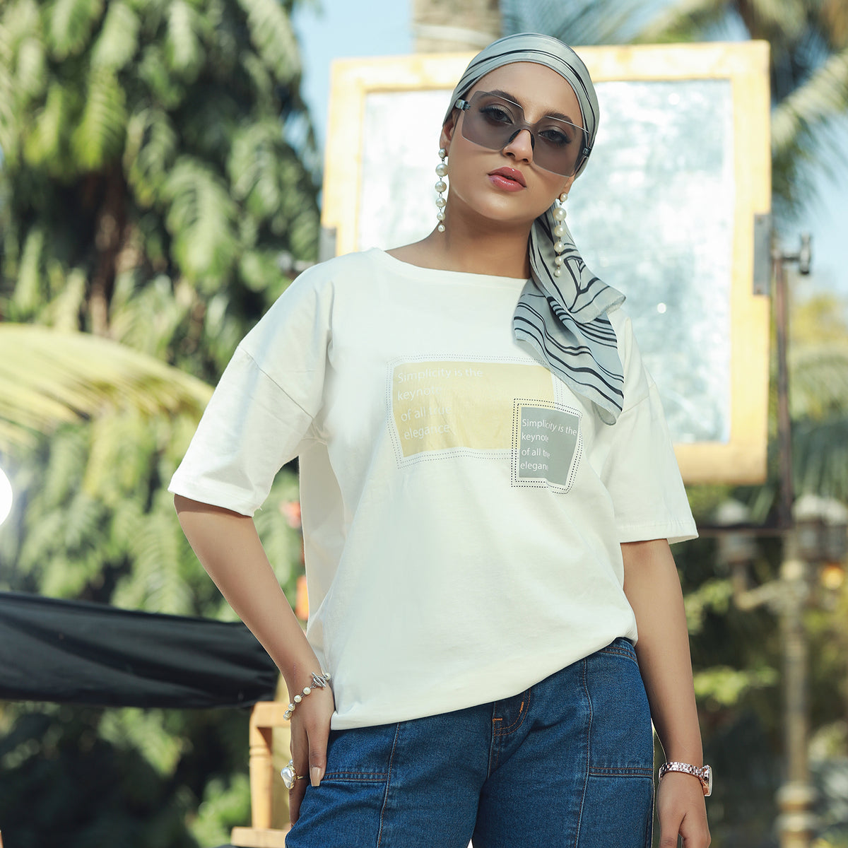 Eminent Women's Half Sleeves T-Shirt - Off White, Women T-Shirts & Tops, Eminent, Chase Value