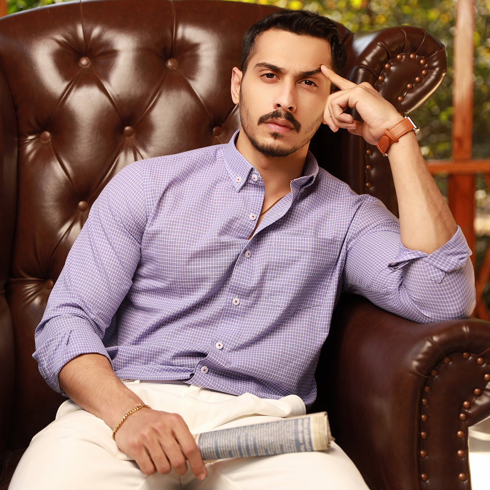 Eminent Men's Saturday Check Shirt - Light Purple, Men's Shirts, Eminent, Chase Value