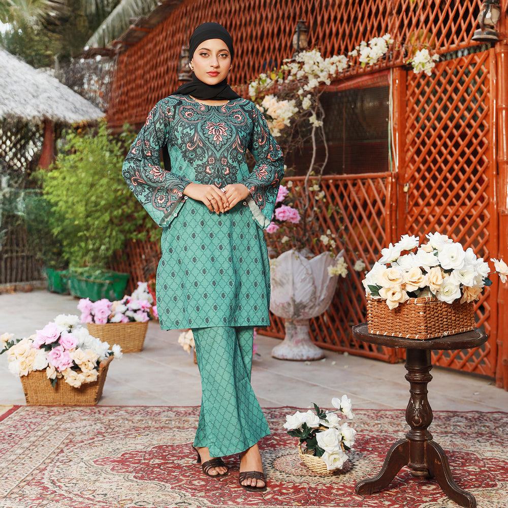 Eminent Women's Printed 2Pcs Suit - Sea Green, Women Shalwar Suits, Eminent, Chase Value
