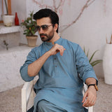 Valuables Men's Plain Shalwar Suit - Light Blue, Men's Shalwar Kameez, Chase Value, Chase Value
