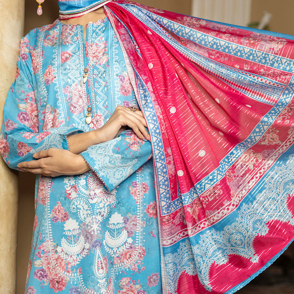 Eminent Cambric Printed Unstitched 3Pcs Suit - 3, Women, 3Pcs Shalwar Suit, Eminent, Chase Value