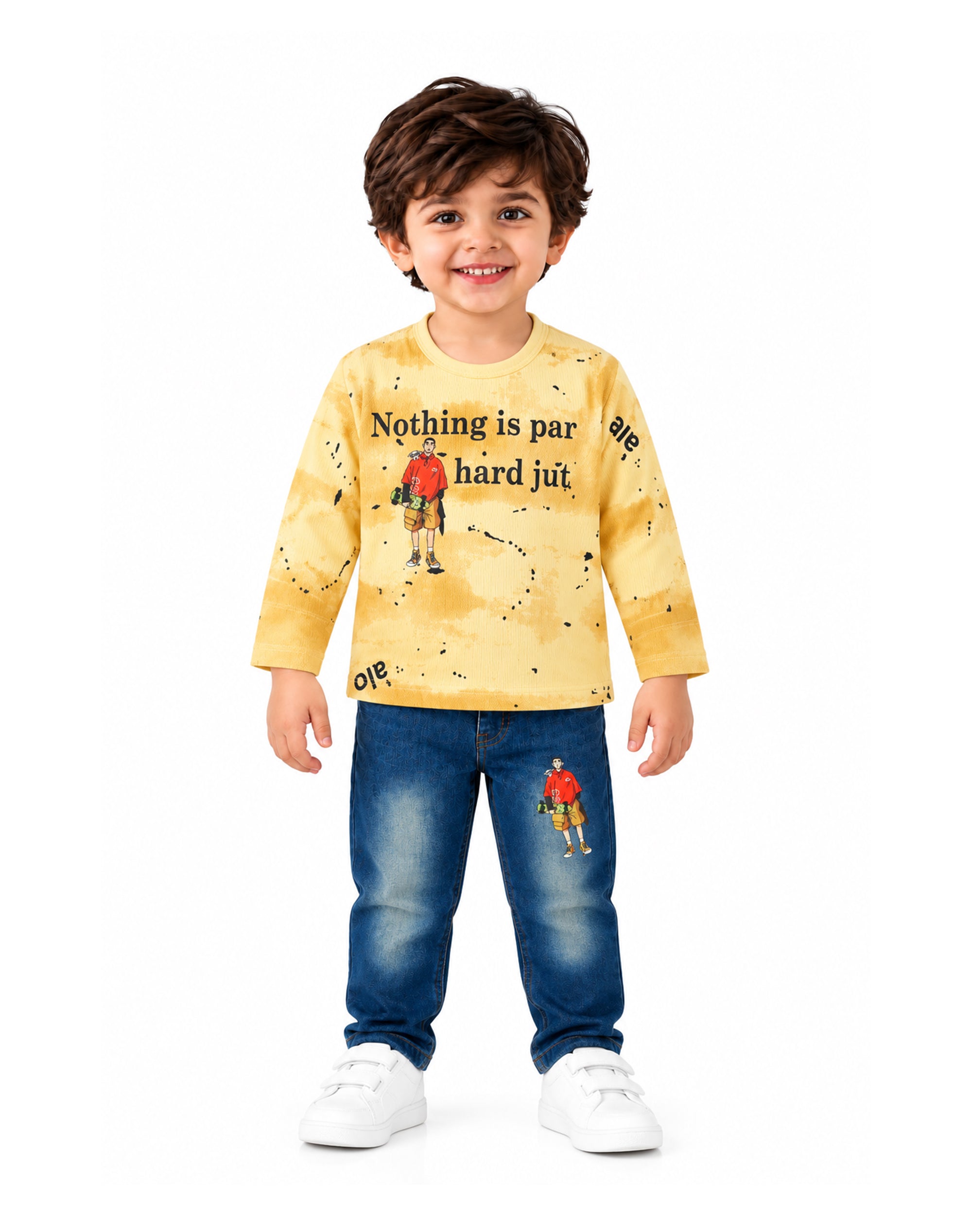 Valuables Boys Printed Full Sleeves Suit