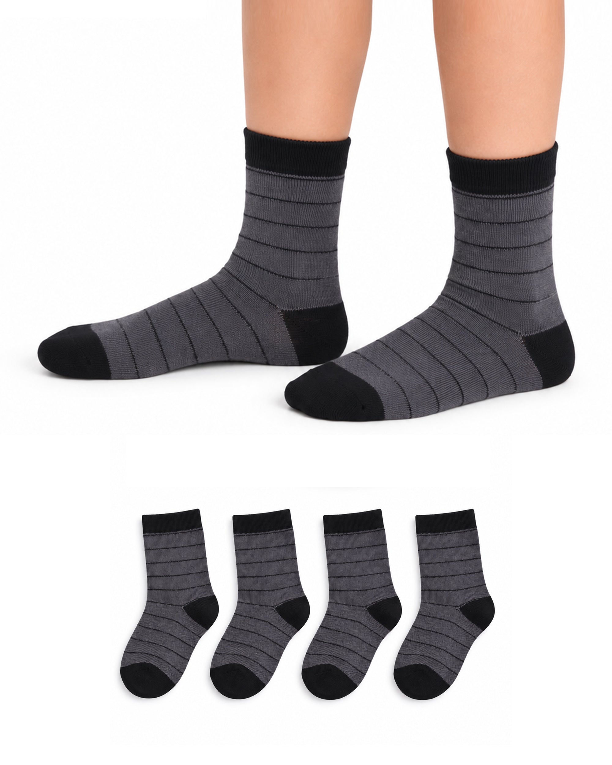 Valuables Boys Printed Lycra Socks - 4 Pc