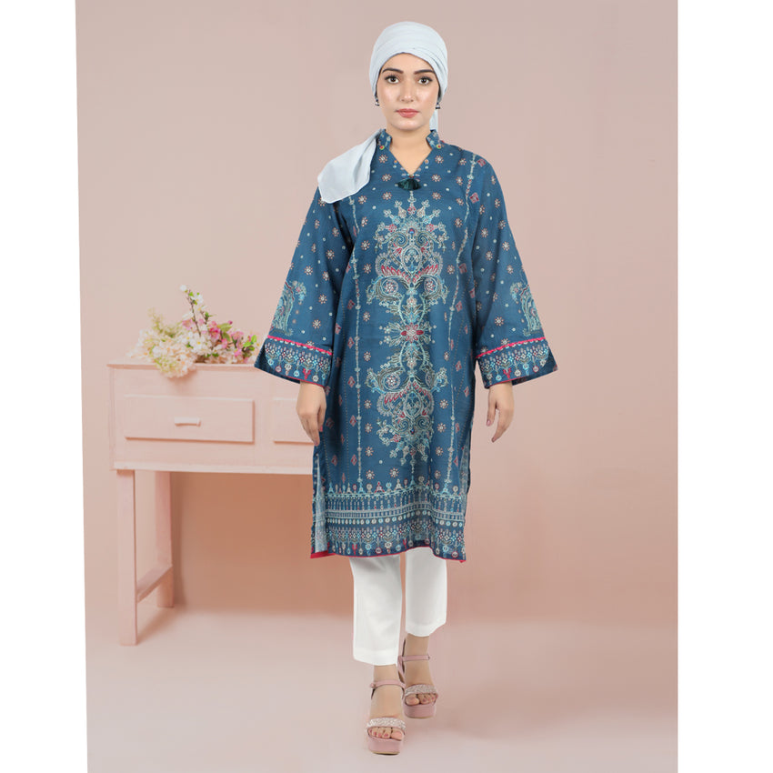 Eminent Women's Khaddar Digital Printed Un-stitched Kurti - Ew24Lpus1P07