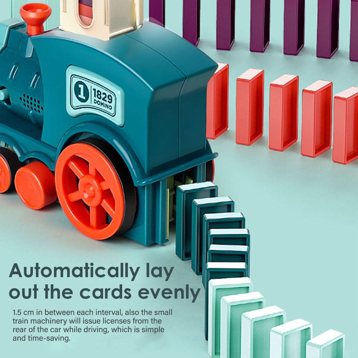 Beauty 260Pcs Kid's Domino Train Blocks Set, Building and Stacking Toy, Die-cast Model Car, Chase Value, Chase Value