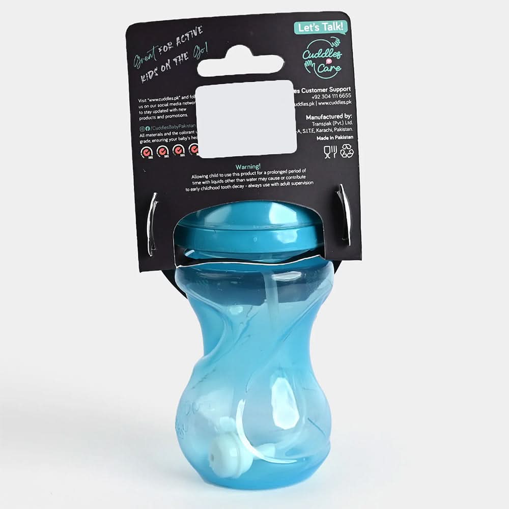 Cuddles Active Kids Straw cup 225ml - Cyan, Feeding Supplies, Cuddles, Chase Value