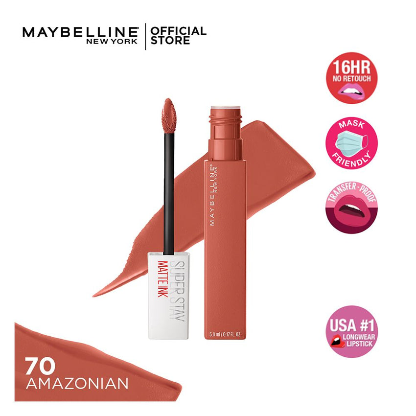 Maybelline Superstay Matte Ink Lipstick, 70 Amazonian, Lip Gloss And Balm, Maybelline, Chase Value