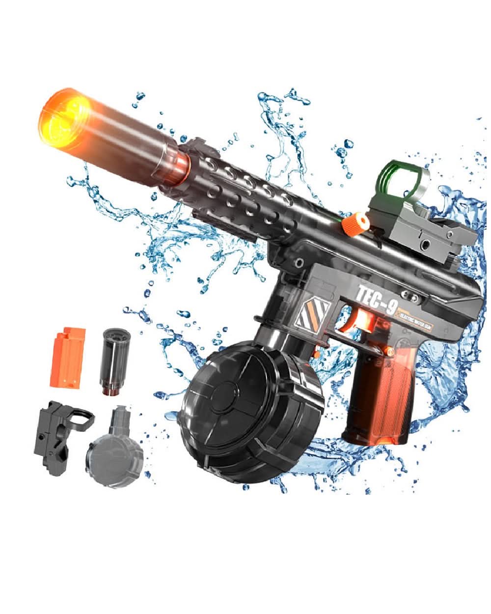 Battery Operated TEC-9 Water Gun Toy, Weapon Toys, Chase Value, Chase Value