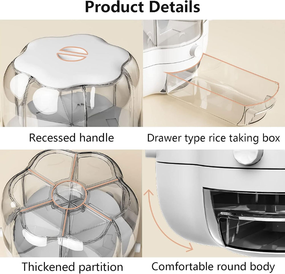 Rotatable Food Storage Container- 6 Grid Classified, Storage Boxes, Chase Value, Chase Value