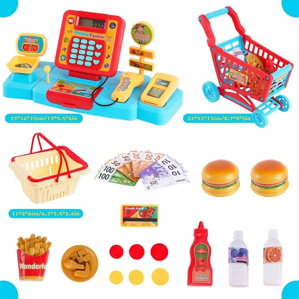 Electronic Cash Register Toys with Shopping Cart, Educational Toys, Chase Value, Chase Value