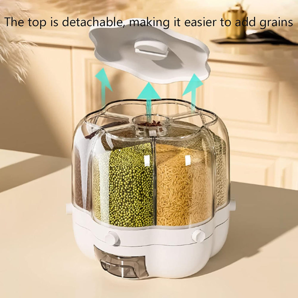Rotatable Food Storage Container- 6 Grid Classified, Storage Boxes, Chase Value, Chase Value