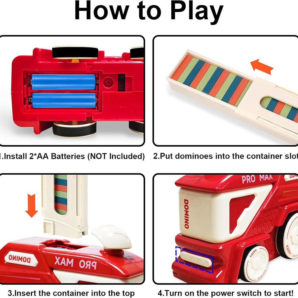 Kids Automatic Domino Train Car Toy Set, Non-Remote Control, Chase Value, Chase Value