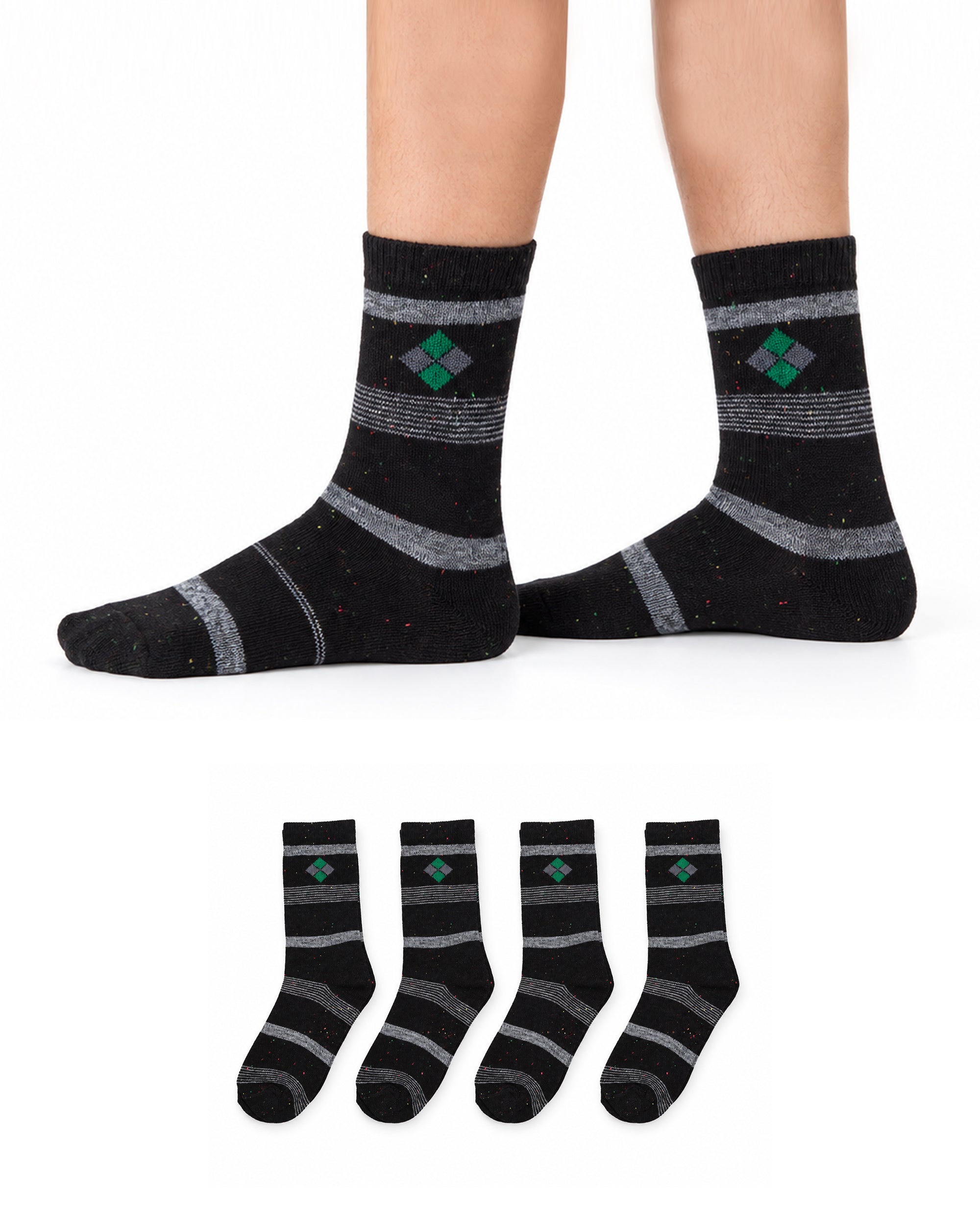 Valuables Boys Printed Lycra Socks - 4 Pc